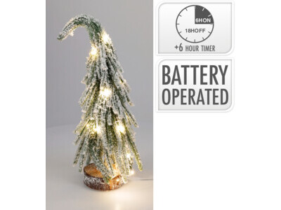 Kerstboom m led 13x34cm sneeuw