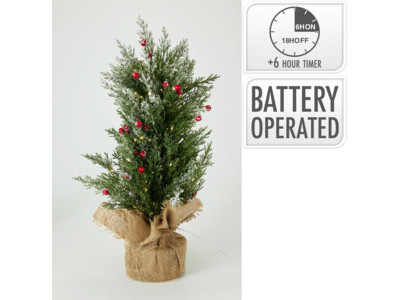 Kerstboom m led 30x50cm sneeuw