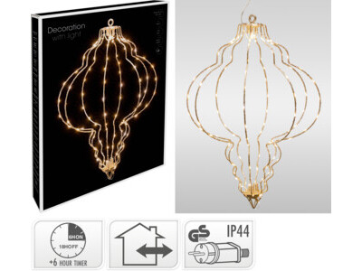 Kerstbal metaal m led 58cm