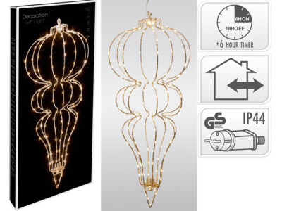 Kerstbal metaal m led 58cm