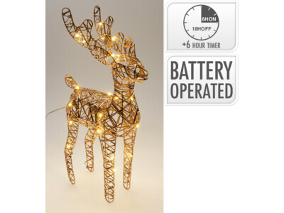 Rendier 34cm met led champagne