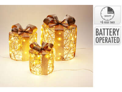 Cadeauset rond met led champag