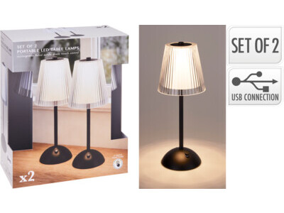 Table lamp 12x31cm black s/2