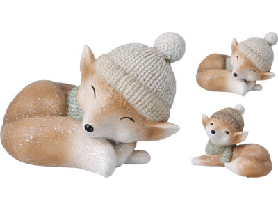 Fox lying 10x7x7cm 2ass