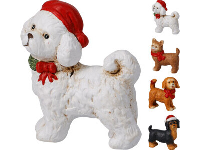Hond kerst 10cm 4ass design