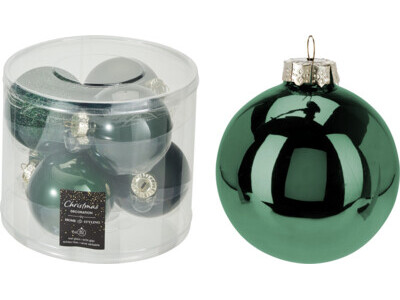 Kerstbal 80mm s6 donker groen