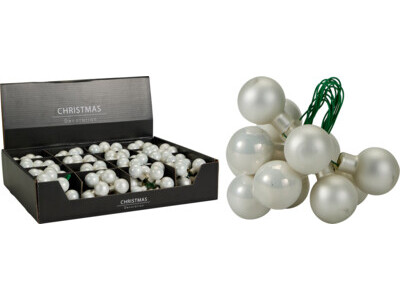Christmas ball on plug 25mm white