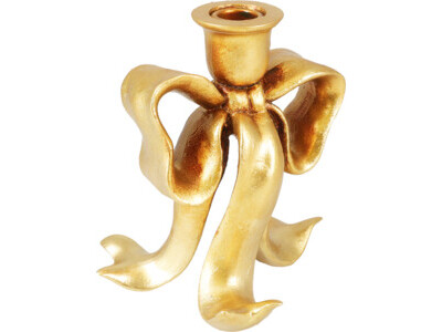 Candlestick bow gold 17cm