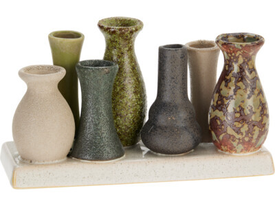 Vaasjes 7sts 10cm groen