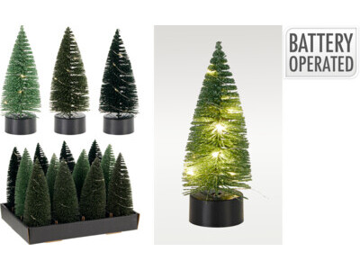 Tree with led 17cm 3ass green