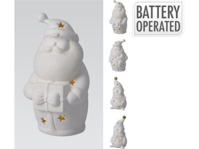 Kerstman en sneeuwpop led 4ass