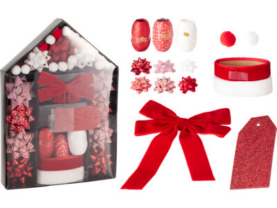 Verpakking deco set rood