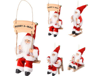 Mini kerstman hangdeco 18cm