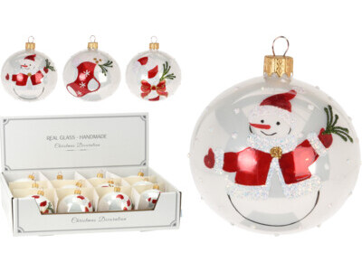 Kerstbal kerstdeco 80mm 3ass