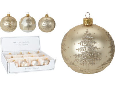 Kerstbal boom 80mm 3ass goud