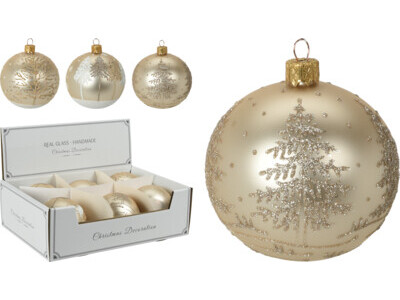 Kerstbal boom 100mm 3ass goud