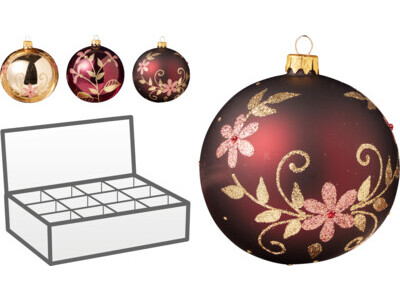Kerstbal glas 100mm 6ass
