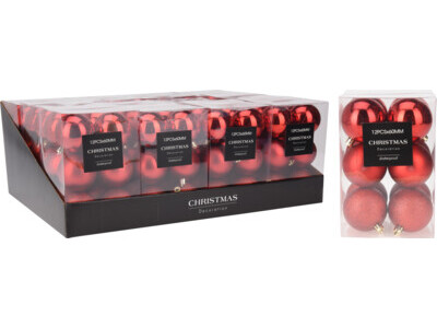 Christmas ball 12x 60mm red