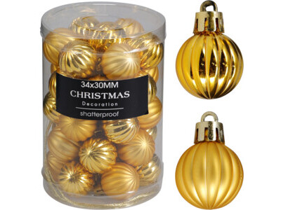 Christmas Ball Set 34x30mm gold