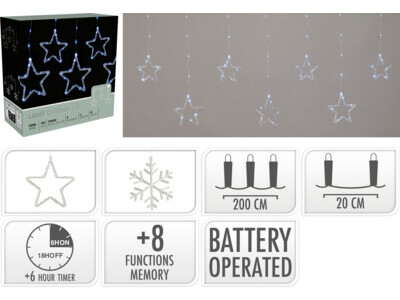 Curtain white LED 200x60cm