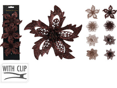 Flower on clip s3 glitter 8ass