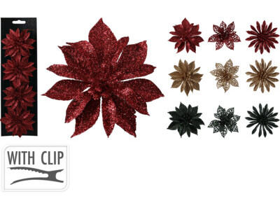Flower on clip s4 glitter 9ass