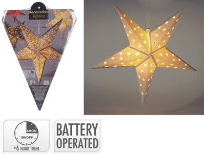 Ster papier led 60cm wit