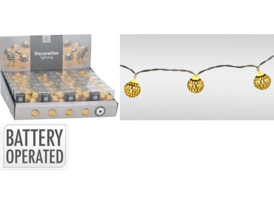 Led lampjes met metalen deco