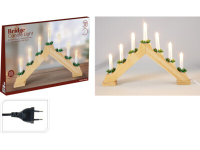 Kaarsenbrug hout 7 lampen