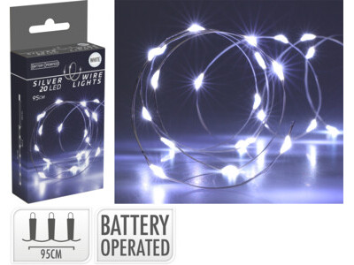 Zilverdraad 20led wit bo