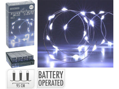Zilverdraad 20led wit bo displ