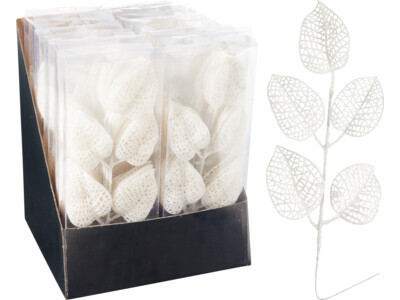 Glitter branch 8s 31cm white