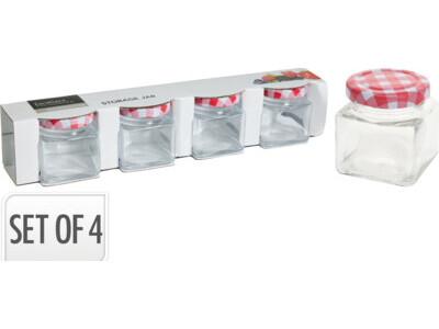 Voorraadpotten set glas 4dlg