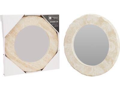 Spiegel rond mdf marmer look