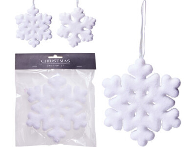Snowflake hangdeco 15cm 2ass