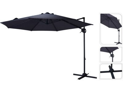 Parasol roma 300cm donkergrijs
