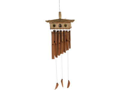 Windgong bamboo with birdhouse