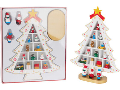 Kerstboom met decoratie hout 2