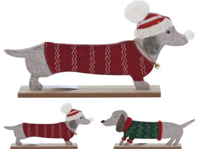 Hond met kerstmuts 36cm