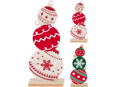 Kerstball deco gestapeld 2ass