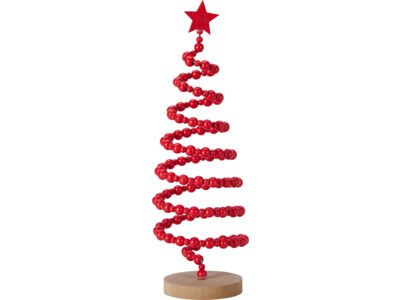Kerstboom kralen 32cm rood