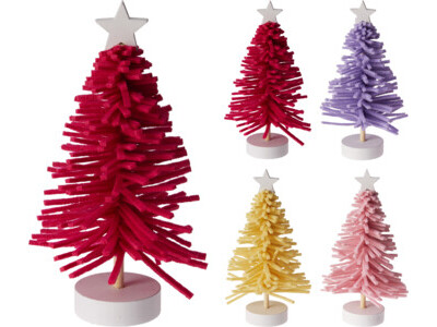 Kerstboom vilt 15cm 4ass klr