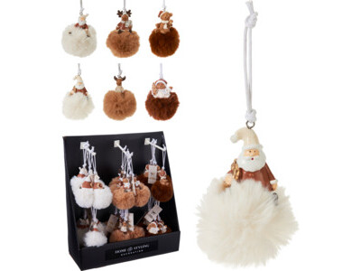 Pompom hangdeco 10cm 6ass d