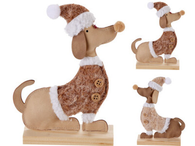 Hond zittend 20cm 2ass