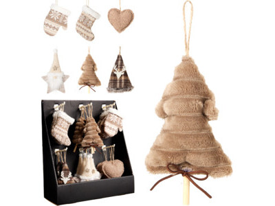 Kerst hangdeco 12cm 6ass