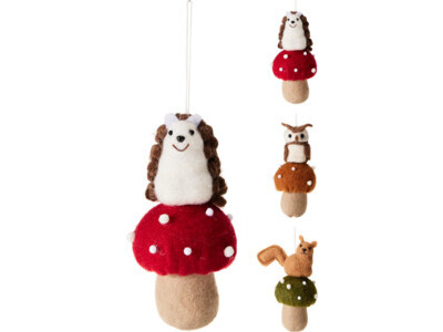Paddenstoel hangdeco 6x14cm