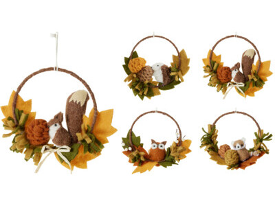 Herfst ring m dier 15cm 4ass