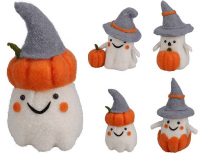 Spook met hoed 10x20cm 4ass