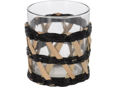 Theelichthouder glas met wilg