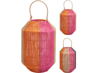 Lantaarn met jute 35cm 2ass